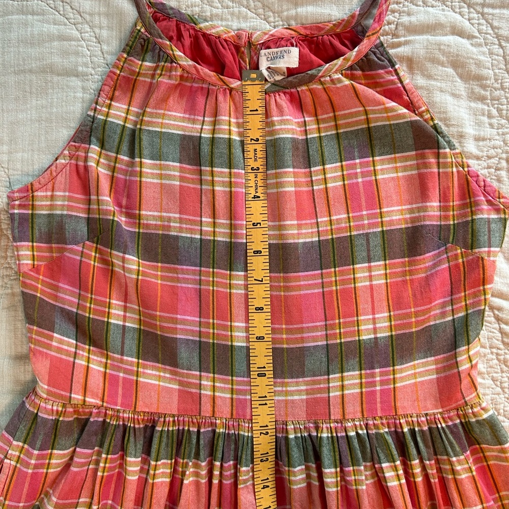 Lands' End Madras Sundress - fully lined, 100% cotton, has pockets! - Picture 7 of 14
